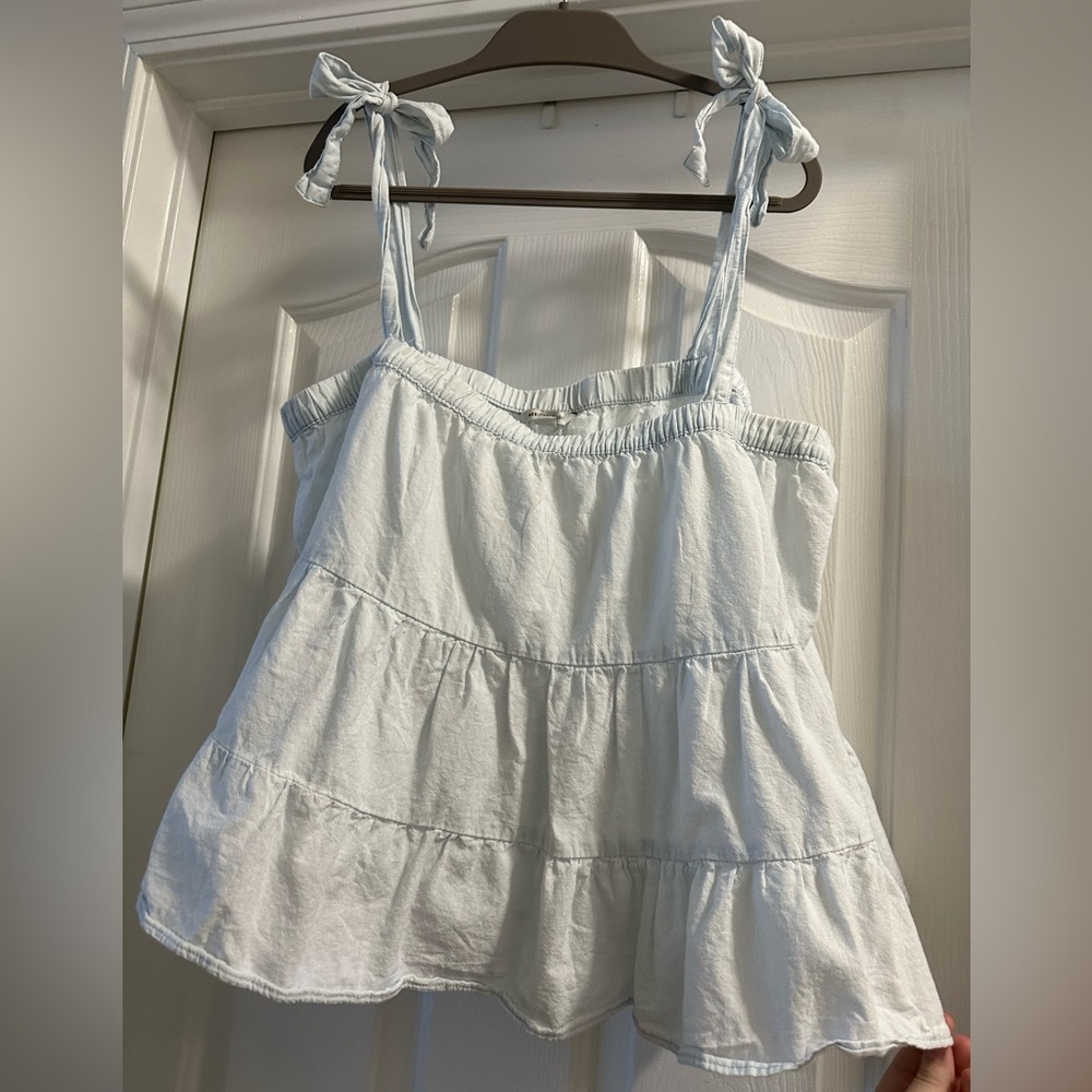NWOT American Eagle Tiered Tank Top- Light Blue